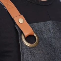 Stylish Denim Apron With Pockets Charcoal (81x87cm)