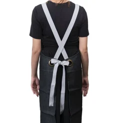 Stylish Denim Apron With Pockets Charcoal (81x87cm)