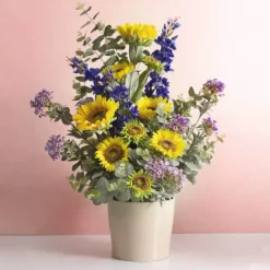 Sunflower Spray Yellow (88cmH)
