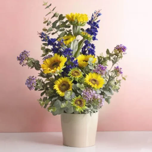Sunflower Spray Yellow (88cmH)