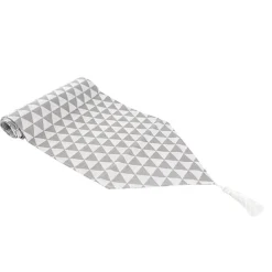 Table Runner Geometric Pattern Light Grey (30cmx180cmL)