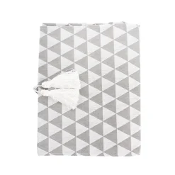 Table Runner Geometric Pattern Light Grey (30cmx180cmL)