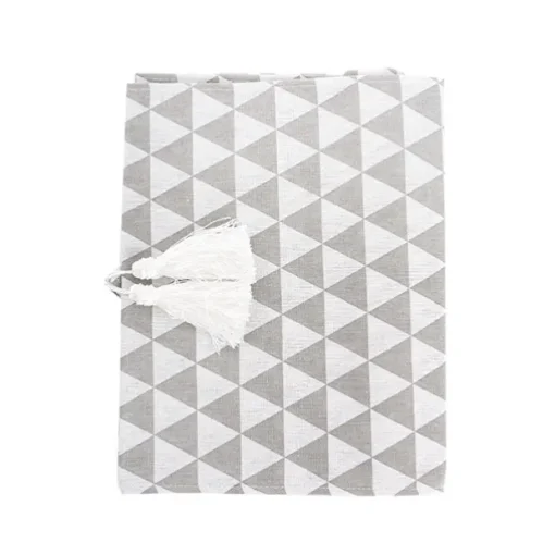 Table Runner Geometric Pattern Light Grey (30cmx180cmL)