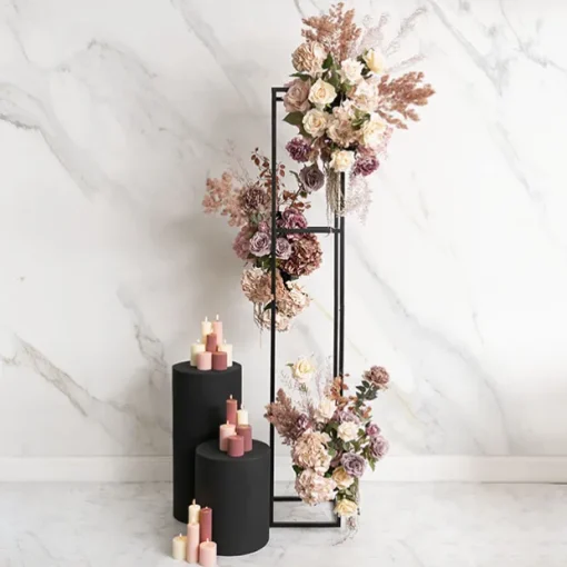 Tall Metal Flower Stand Black (33x200cmH)