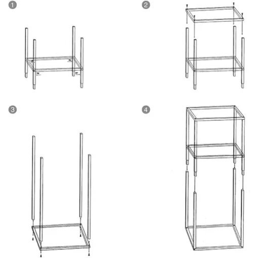 Tall Metal Flower Stand White (33x200cmH)