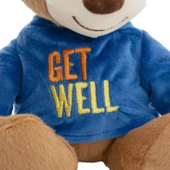 Teddy Bear Caleb w Get Well T-Shirt Blue (21cmST)