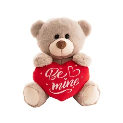 Teddy Bear Chubbs w Be Mine Heart Plush Toy Brown (25cmST)