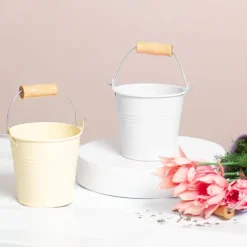Tin Bucket Bambino White (8Dx7cmH)