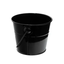 Tin Bucket with Handle Black (12.5Dx10.5cmH)