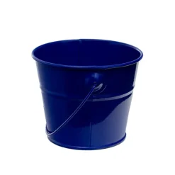 Tin Bucket with Handle Dark Blue (12.5Dx10.5cmH)