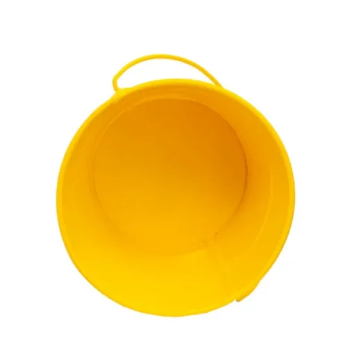 Tin Bucket with Handle Yellow (12.5Dx10.5cmH)