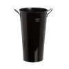 Tin Conical Display Vase with side Handle Black (18x30cmH)