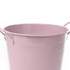 Tin Pot Large side Handles Baby Pink (18Dx15cmH)
