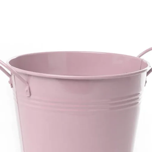 Tin Pot Large side Handles Baby Pink (18Dx15cmH)