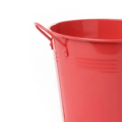 Tin Pot Large side Handles Red (18Dx15cmH)