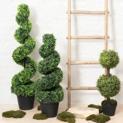 Topiary Tree 2 Ball Faux Boxwood UV Resistant Green (70cmH)