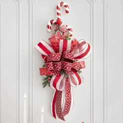 Traditional Hanging Candy Cane Red & White (11x3.5x42cmH)