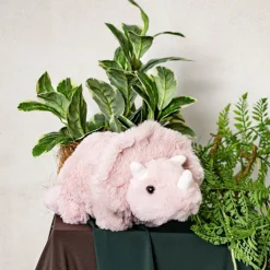 Triceratops Dinosaur Plush Soft Toy Dusty Pink (31x16cmHT)