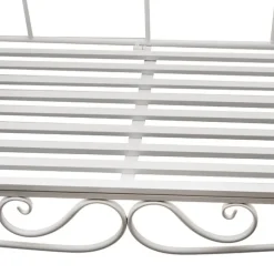 Two Seater Classic Metal Garden Bench White (132x46x89cmH)