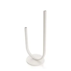U Shape Metal Tube Vase White (10cmDx28cmH)