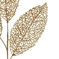 Veined Artificial Leaf Spray Metallic Rose Gold (76cmH)