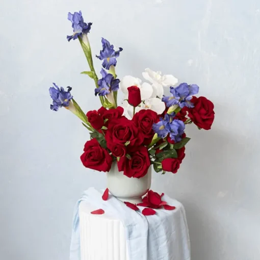 Velvet Rose Bud Stem Dark Red (54cmH)
