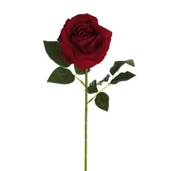 Velvet Rose Full Bloom Stem Dark Red (13cmDx75cmH)