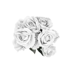 Velvet Rose x 9 Heads Bouquet Off White (9cmDx44cmH)