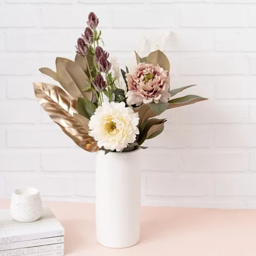 Vintage Peony Spray Dusty Pink (70cmH)