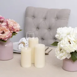 Wax LED Swing Flickering Pillar Candle Ivory (7.5Dx13.5cmH)