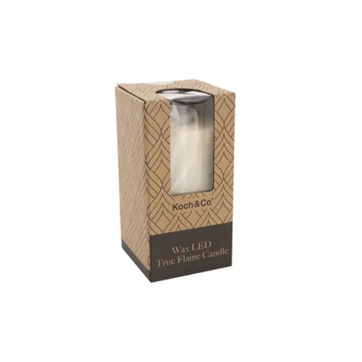 Wax LED Swing Flickering Pillar Candle Ivory (7.5Dx13.5cmH)