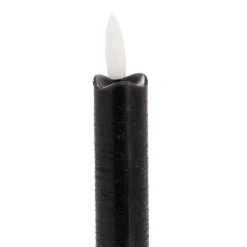 Wax LED Trueflame Dinner Taper Candle 2PK Black (2.2x24cmH)