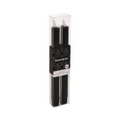 Wax LED Trueflame Dinner Taper Candle 2PK Black (2.2x24cmH)