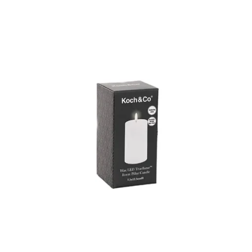 Wax LED Trueflame Event Pillar Candle White (7.5x12.5cmH)