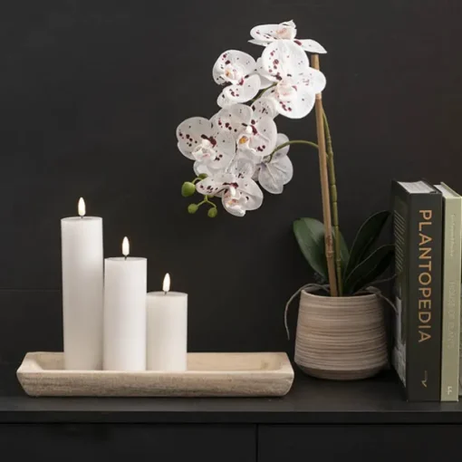Wax LED Trueflame Event Pillar Candle White (5.5x15cmH)