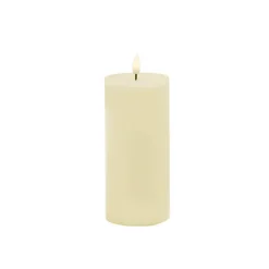 Wax LED Trueflame Event Pillar Candle Ivory (7.5x17.5cmH)