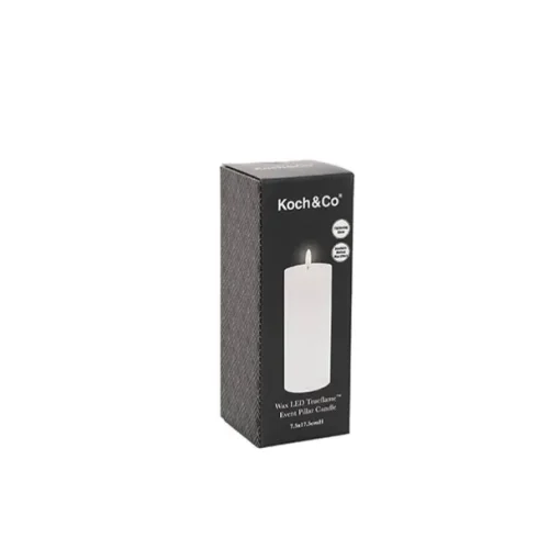Wax LED Trueflame Event Pillar Candle White (7.5x17.5cmH)