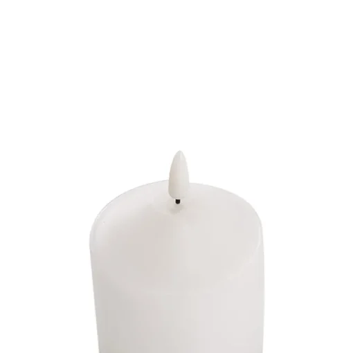 Wax LED Trueflame Flickering Pillar Candle White (7.5X15cmH)