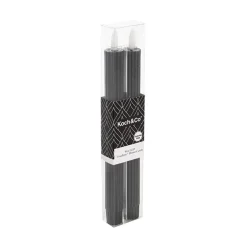 Wax LED Trueflame Fluted Taper Candle Black 2PK (2x24.5cmH)