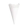 Wedding Confetti Cone Lace Pattern Pack 20 White (14cmH)