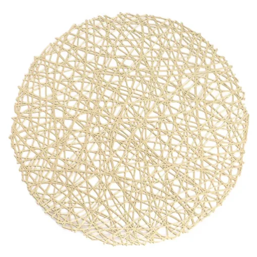 Wedding Table Placemat Set 2 Round Champagne (38cmD)