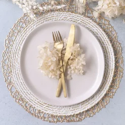 Wedding Table Placemat Set 2 Round Champagne (38cmD)