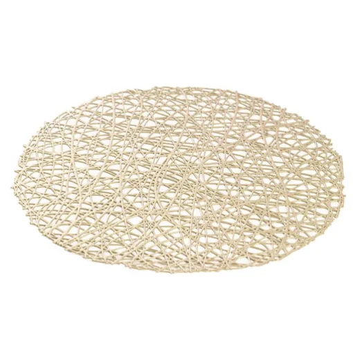 Wedding Table Placemat Set 2 Round Champagne (38cmD)