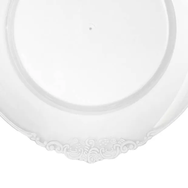 White Edge Vintage Charger Plate Pack 4 Clear (35.5cmD)