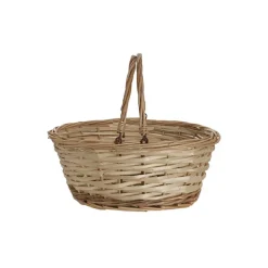 Wicker Basket with Handles Oval Natural (35x30x15cmH)