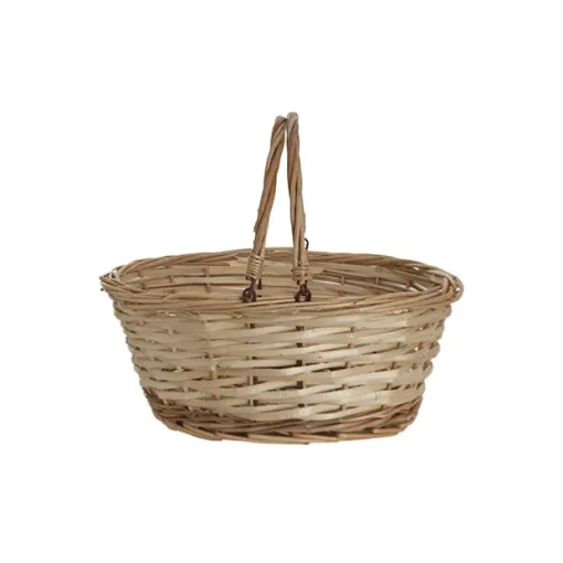 Wicker Basket with Handles Oval Natural (35x30x15cmH)