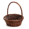 Willow Basket with Handle Round Copper (35cmDx13cmH)