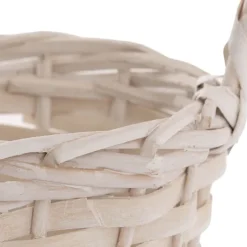 Willow Oval Flower Girl Basket White (15cmDx40cmH)