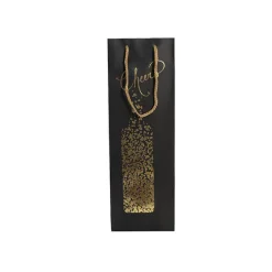Wine Bag Single Bottle Pk5 Cheers Gold Black(12x9x36cmH)