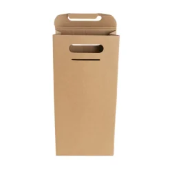 Wine Box with Handle Double Bottle Kraft (17.6x9x39.5cmH)